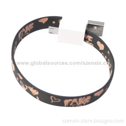 Magnetic charging and data transmission bracelet USB cable for micro USB